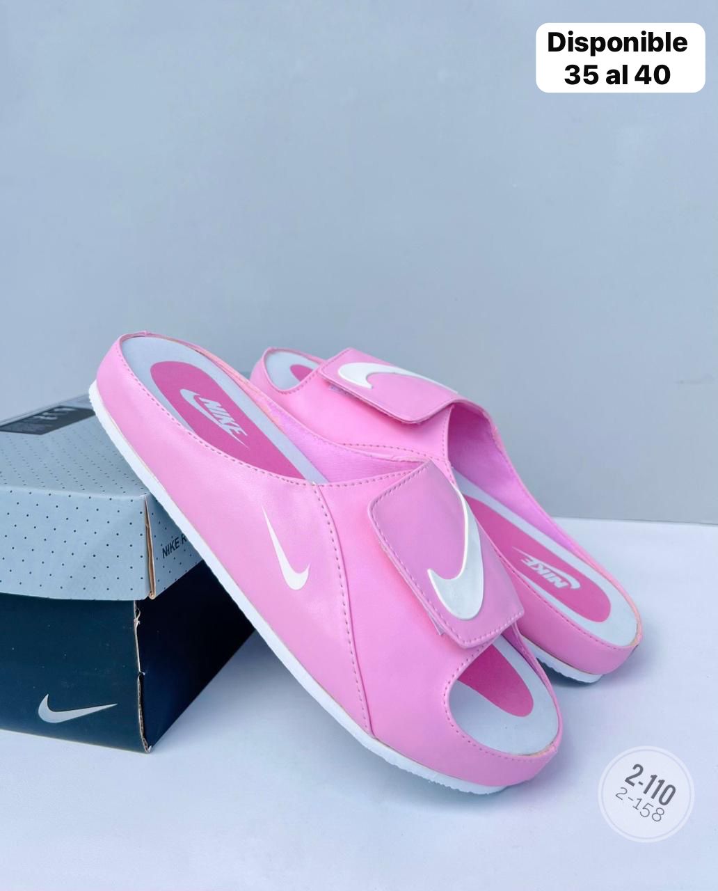 Bellas Pantuflas Nike Blanco Rosado Bgo